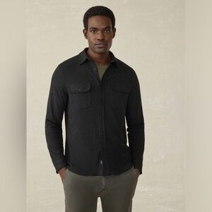 NWOT Faherty Legend Sweater Shirt in Heathered Black Twill